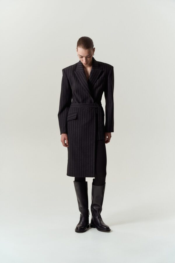 Съемная полуюбка SORASVEN pinstriped black